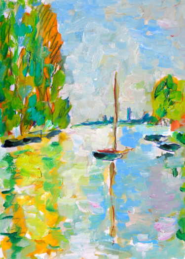 Pintura titulada "Spying Monet" por Jean Mirre, Obra de arte original, Oleo
