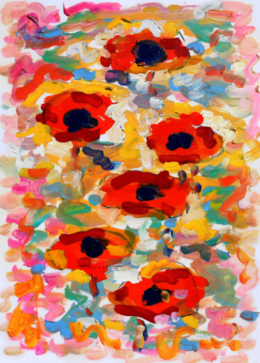 绘画 标题为“Musique des fleurs” 由Jean Mirre, 原创艺术品, 油