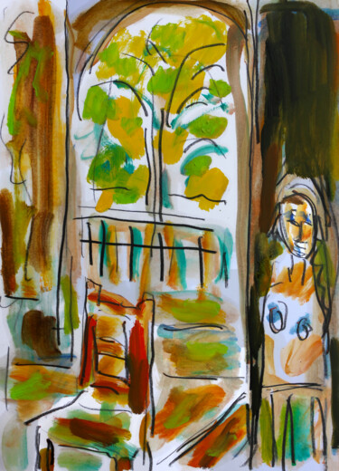 Malerei mit dem Titel "L'atelier de Picasso" von Jean Mirre, Original-Kunstwerk, Öl