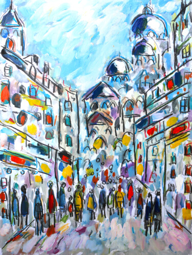Peinture intitulée "Cœur de Paris" par Jean Mirre, Œuvre d'art originale, Huile