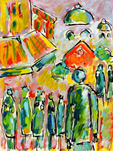 Malarstwo zatytułowany „Vieux Montmartre” autorstwa Jean Mirre, Oryginalna praca, Olej