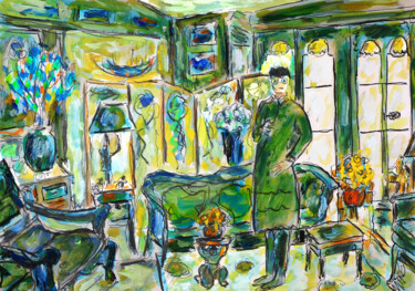 Malarstwo zatytułowany „Le beau salon” autorstwa Jean Mirre, Oryginalna praca, Olej