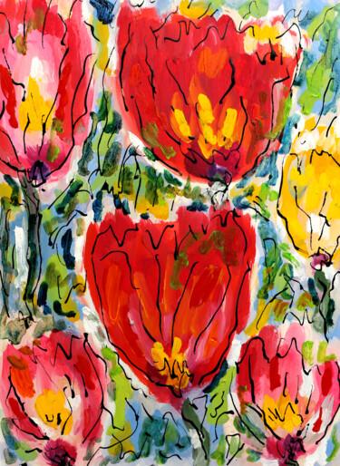 Peinture intitulée "Roses de Nice" par Jean Mirre, Œuvre d'art originale, Huile