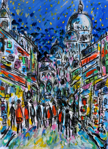 Peinture intitulée "Rue du ciel" par Jean Mirre, Œuvre d'art originale, Huile