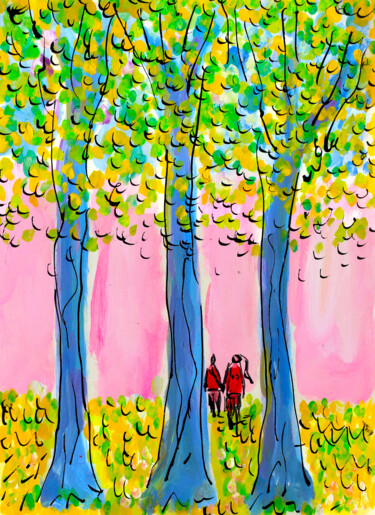 Peinture intitulée "Le bois rose" par Jean Mirre, Œuvre d'art originale, Huile