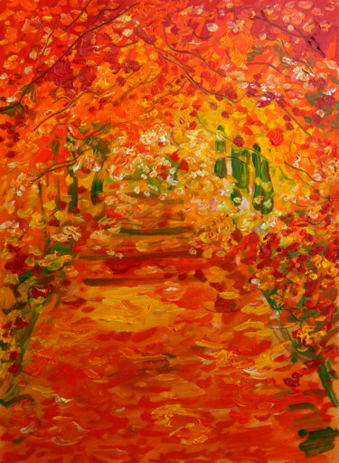 Painting titled "Automne" by Jean Mirre, Original Artwork, Oil