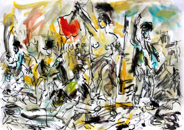 Peinture intitulée "C'est la lutte fina…" par Jean Mirre, Œuvre d'art originale, Huile