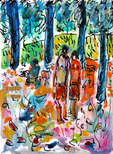 Peinture intitulée "Le camp" par Jean Mirre, Œuvre d'art originale, Huile