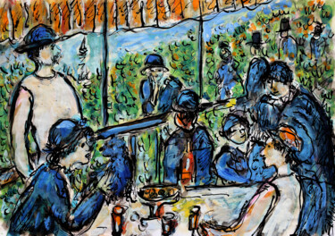 Peinture intitulée "Le déjeuner d'après…" par Jean Mirre, Œuvre d'art originale, Huile