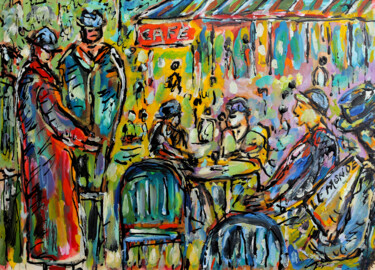 Pintura intitulada "Café crème" por Jean Mirre, Obras de arte originais, Óleo
