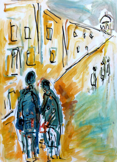 「Conversation1」というタイトルの絵画 Jean Mirreによって, オリジナルのアートワーク, オイル
