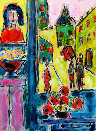 Painting titled "Intérieur Extérieur" by Jean Mirre, Original Artwork, Oil