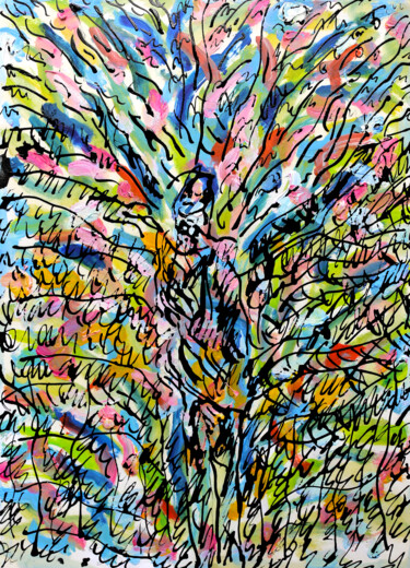 Schilderij getiteld "Tous des arbres" door Jean Mirre, Origineel Kunstwerk, Inkt