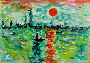 Malarstwo zatytułowany „Monet Monet” autorstwa Jean Mirre, Oryginalna praca, Olej