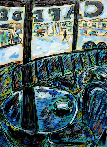 "Table et cendrier" başlıklı Tablo Jean Mirre tarafından, Orijinal sanat, Petrol