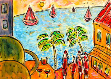 Painting titled "Coco Bar1" by Jean Mirre, Original Artwork, Oil