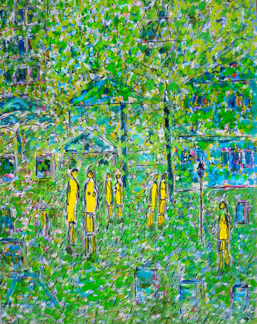 Peinture intitulée "Yellow stage" par Jean Mirre, Œuvre d'art originale, Huile