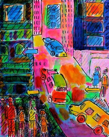 Peinture intitulée "Slow driving" par Jean Mirre, Œuvre d'art originale, Huile