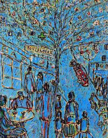 Pittura intitolato "Boulangerie2" da Jean Mirre, Opera d'arte originale, Olio