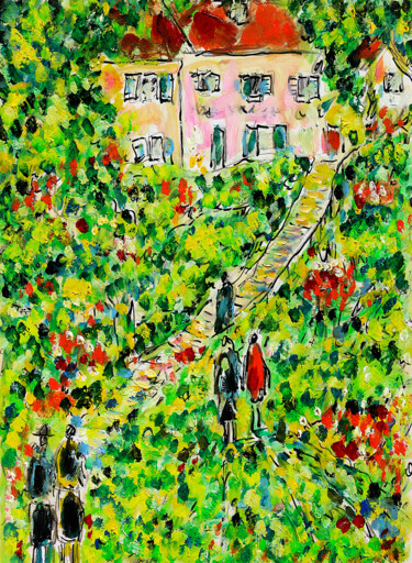 Peinture intitulée "Escaliers" par Jean Mirre, Œuvre d'art originale, Huile