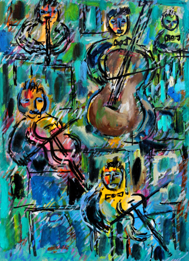 Peinture intitulée "Symphonie" par Jean Mirre, Œuvre d'art originale, Huile
