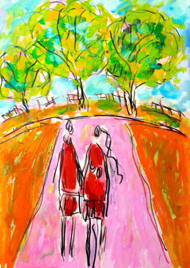 Pintura titulada "Route de Madison" por Jean Mirre, Obra de arte original, Oleo