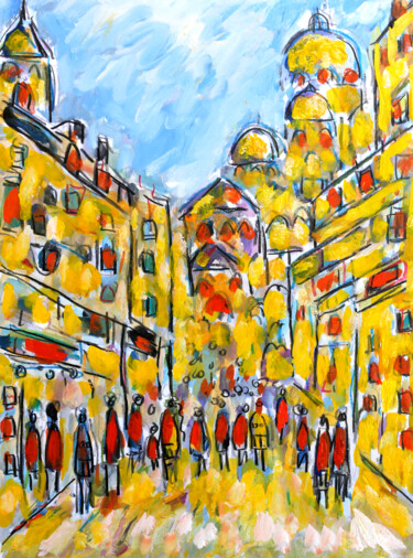 Peinture intitulée "Marché St Pierre" par Jean Mirre, Œuvre d'art originale, Huile