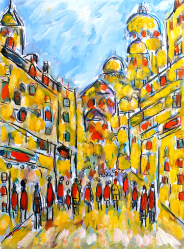 Painting titled "Marché St Pierre" by Jean Mirre, Original Artwork, Oil