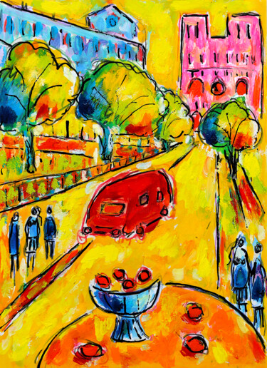 绘画 标题为“Soleil sur Paris” 由Jean Mirre, 原创艺术品, 油