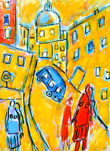 Peinture intitulée "La famille Rouge" par Jean Mirre, Œuvre d'art originale, Huile