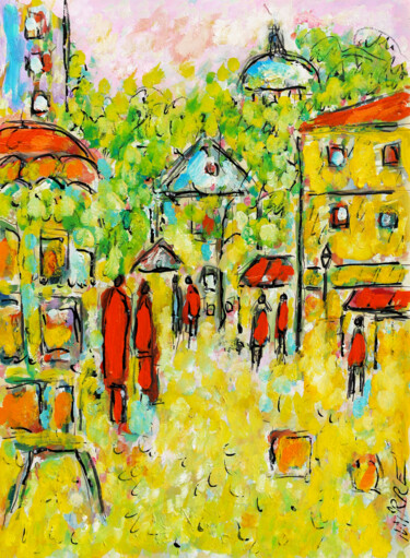 Painting titled "Après-midi" by Jean Mirre, Original Artwork, Oil