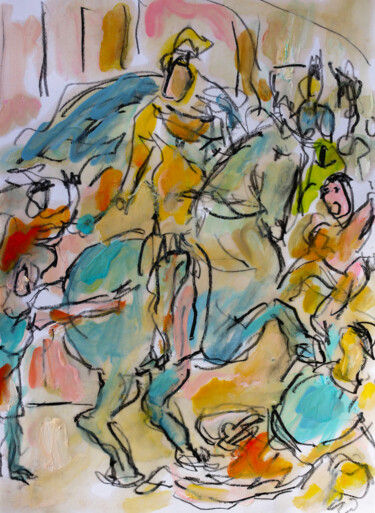 Картина под названием "Pillage" - Jean Mirre, Подлинное произведение искусства, Масло