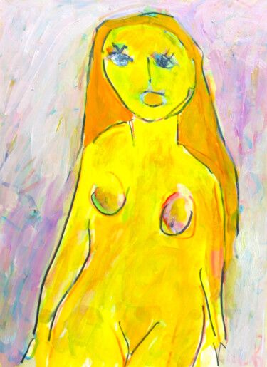 Schilderij getiteld "Autre femme" door Jean Mirre, Origineel Kunstwerk, Olie