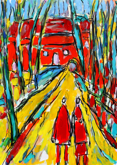 Painting titled "Parcours" by Jean Mirre, Original Artwork, Oil