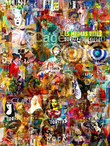 Arte digital titulada "Dormez Citoyens" por Jean Mirre, Obra de arte original, Collages digitales