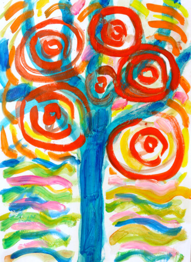 Peinture intitulée "Tourbill'arbre" par Jean Mirre, Œuvre d'art originale, Huile