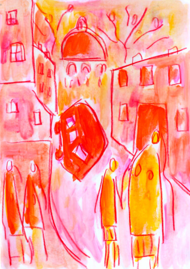 Peinture intitulée "Rue Soufflot" par Jean Mirre, Œuvre d'art originale, Huile