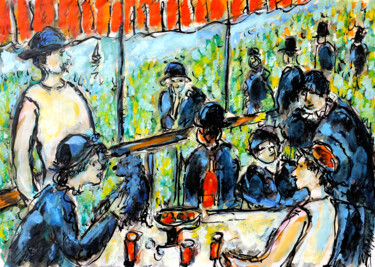 Peinture intitulée "Le déjeuner des can…" par Jean Mirre, Œuvre d'art originale, Huile