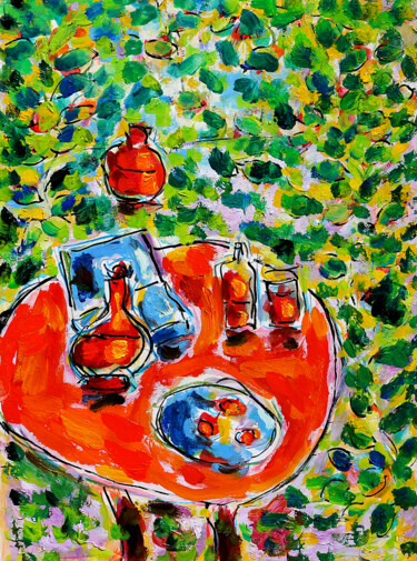 Painting titled "Diabolo fraise" by Jean Mirre, Original Artwork, Oil