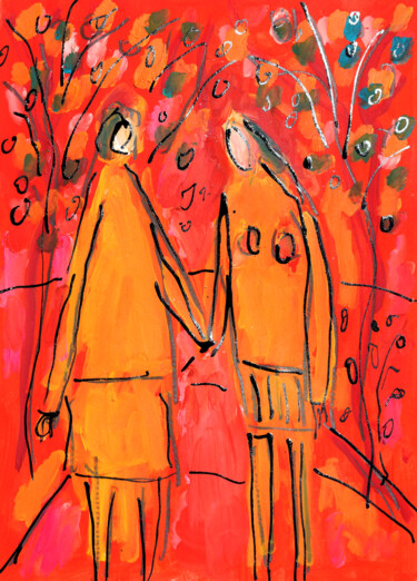 Pintura titulada "Sous les arbres" por Jean Mirre, Obra de arte original, Oleo