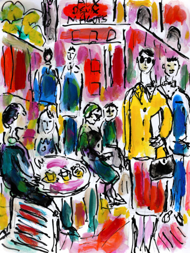 Painting titled "Street star" by Jean Mirre, Original Artwork, Oil