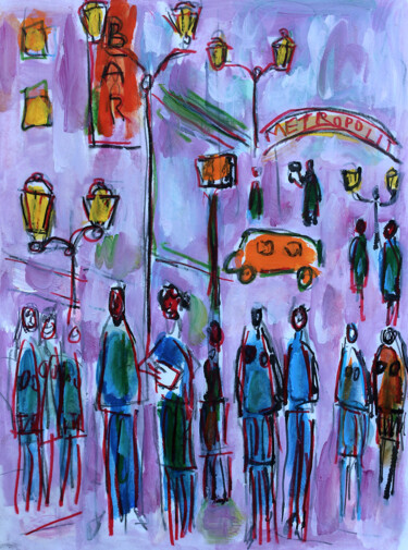 Painting titled "Bar1" by Jean Mirre, Original Artwork, Oil