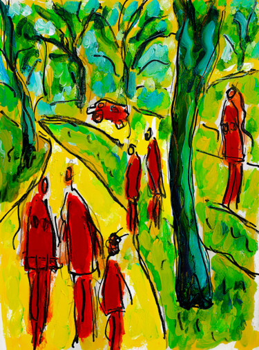 Pittura intitolato "Le rallye" da Jean Mirre, Opera d'arte originale, Olio