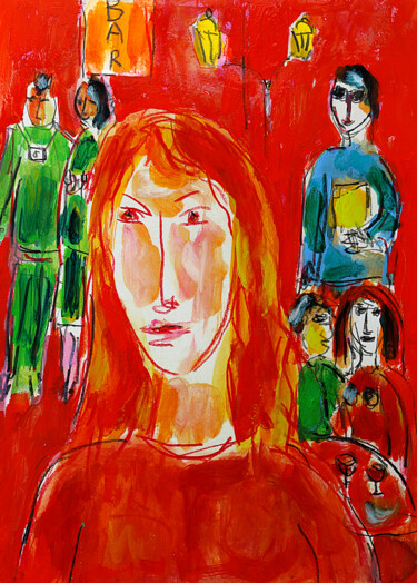 Peinture intitulée "Julie La Rousse" par Jean Mirre, Œuvre d'art originale, Huile