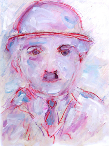 Pintura intitulada "Chaplin" por Jean Mirre, Obras de arte originais, Óleo