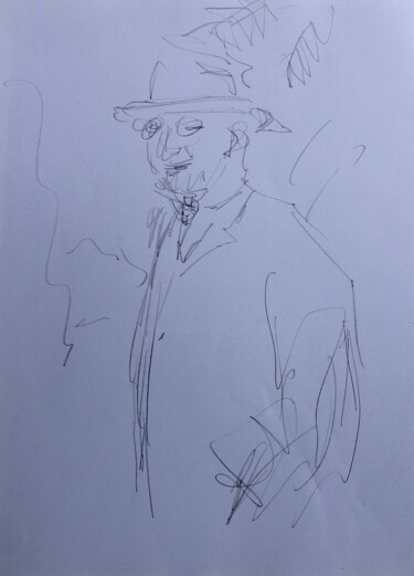 Disegno intitolato "Matisse dans son ja…" da Jean Mirre, Opera d'arte originale, Matita