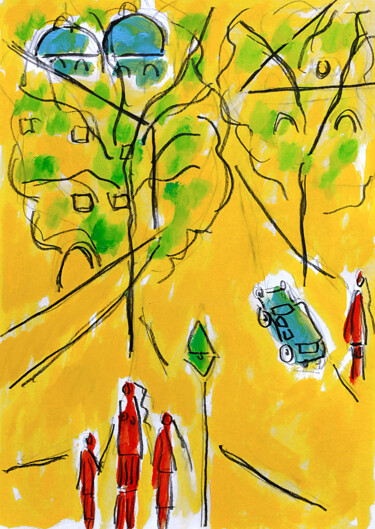 Painting titled "Enfants de Montmart…" by Jean Mirre, Original Artwork, Oil