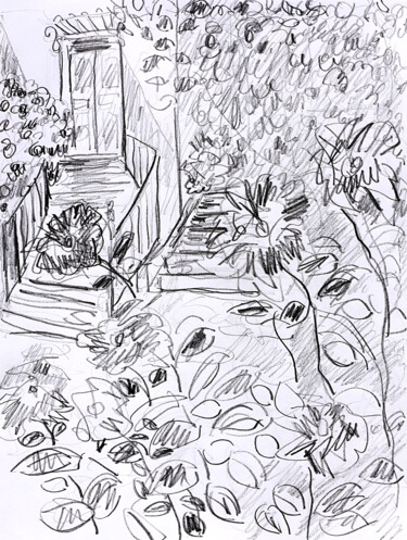 Desenho intitulada "Perron" por Jean Mirre, Obras de arte originais, Lápis