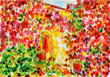 Peinture intitulée "Mas provençal" par Jean Mirre, Œuvre d'art originale, Huile