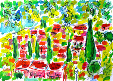 Картина под названием "Mimosa1" - Jean Mirre, Подлинное произведение искусства, Масло